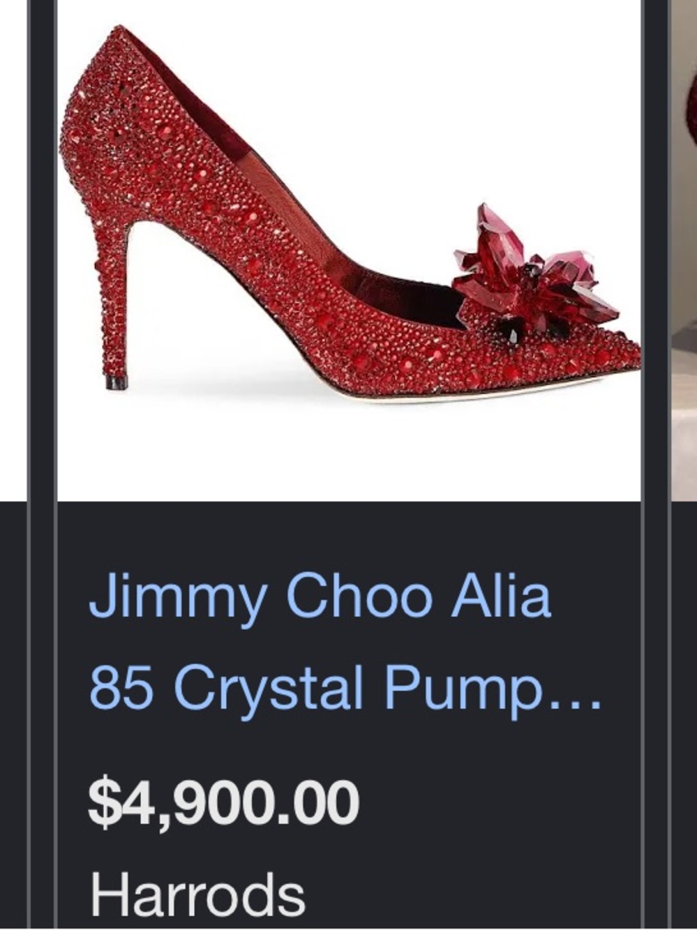 Jimmy Choo Red Crystal Cinderella Heels - Picture 9 of 9